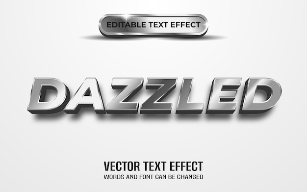Efecto de texto editable de estilo plateado deslumbrado.