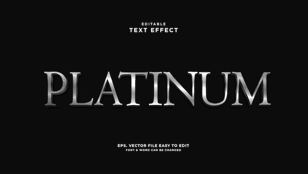 Efecto de texto editable Estilo platino