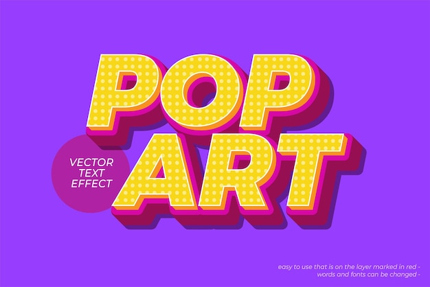 Efecto de texto editable de estilo pop art vectorial 05