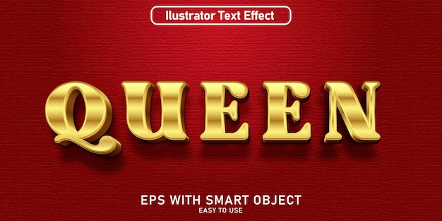 Vector efecto de texto editable - estilo queen