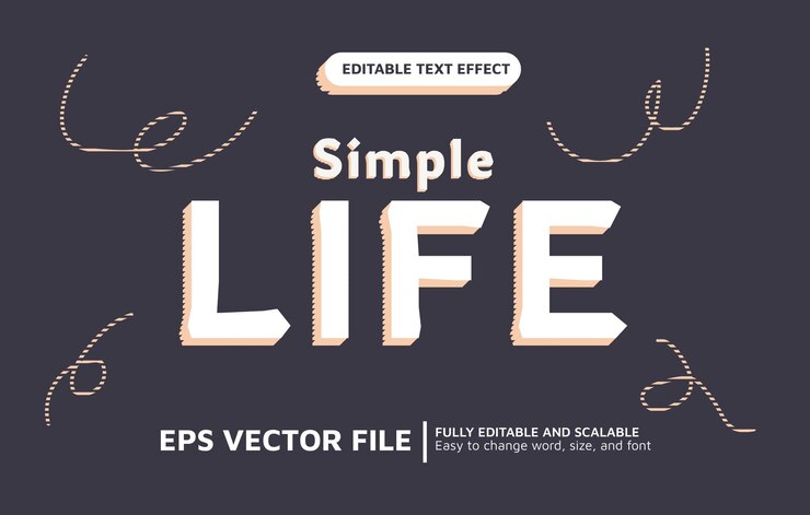 Vector efecto de texto editable con estilo de rayas 3d simple