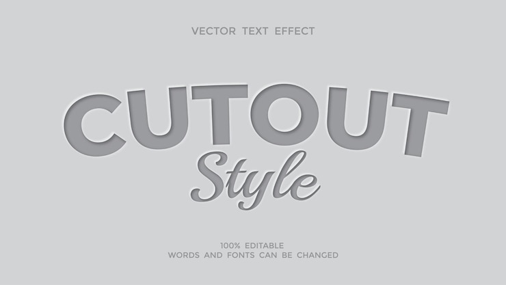 Vector efecto de texto editable de estilo recortado