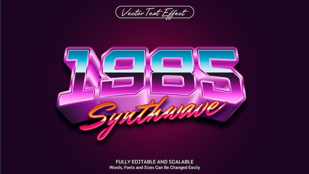EFECTO DE TEXTO EDITABLE DE ESTILO RETRO BRILLANTE 3D