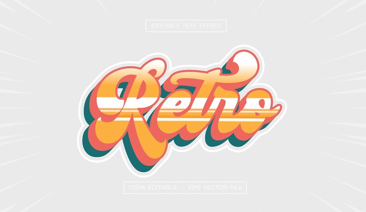 Vector efecto de texto editable de estilo retro