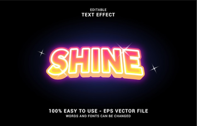 Efecto de texto editable, el estilo shine se puede usar para hacer título