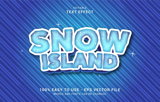 Efecto de texto editable, el estilo Snow Island se puede usar para hacer Título