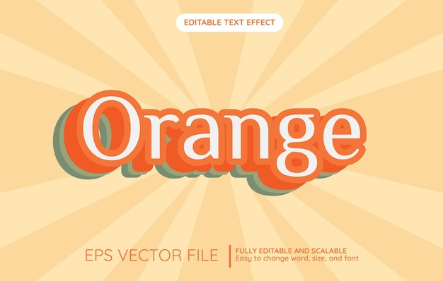 Vector efecto de texto editable con estilo de sombra naranja y verde