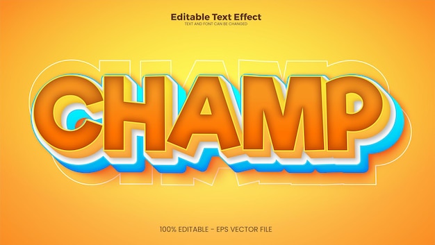 Efecto de texto editable en el estilo de la tendencia moderna