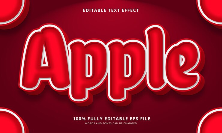 Vector efecto de texto editable de estilo de texto de apple