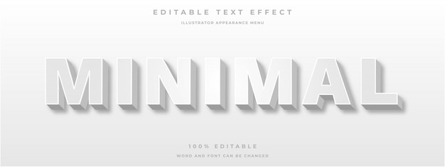 Efecto de texto editable estilo de texto en blanco 3d