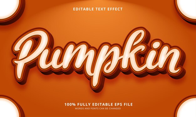 Vector efecto de texto editable de estilo de texto de calabaza