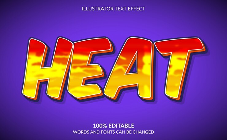 Vector efecto de texto editable, estilo de texto de calor