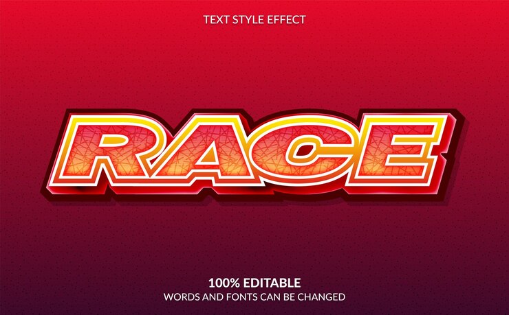Vector efecto de texto editable estilo de texto de carrera