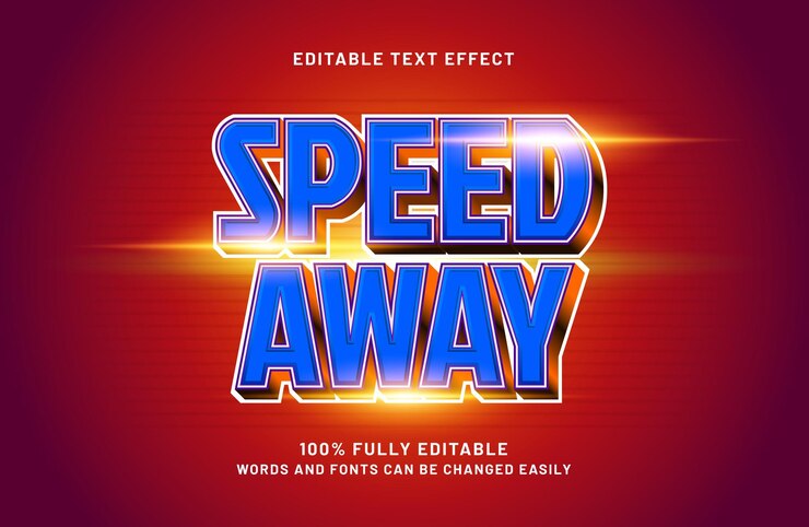 Vector efecto de texto editable en el estilo de texto de carreras y velocidad