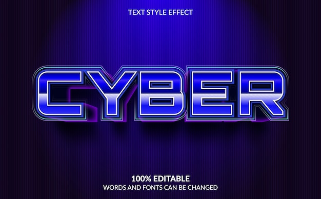 Efecto de texto editable, estilo de texto cibernético
