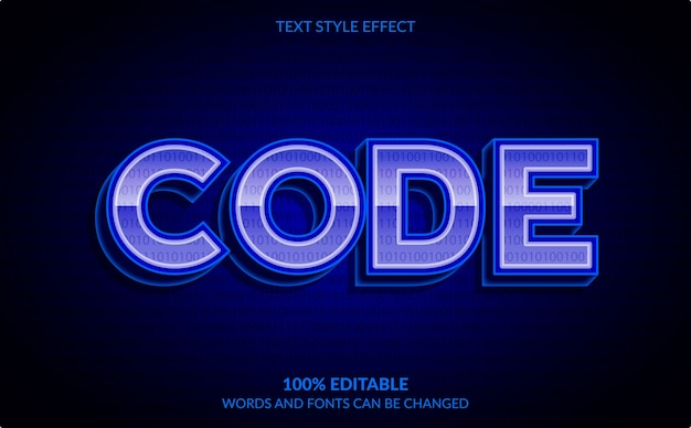 Efecto de texto editable, estilo de texto de código