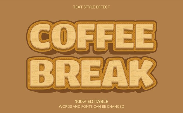 Efecto de texto editable Estilo de texto Coffee Break
