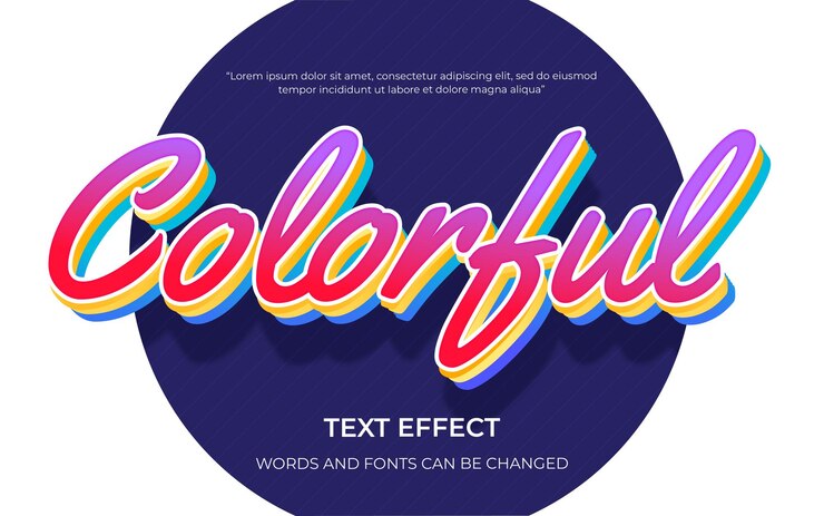 Vector efecto de texto editable de estilo de texto colorido