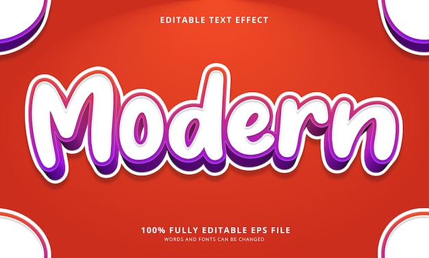 Efecto de texto editable de estilo de texto degradado moderno
