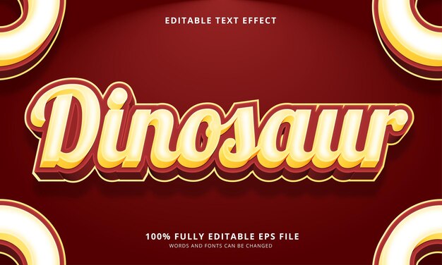 Vector efecto de texto editable de estilo de texto de dinosaurio