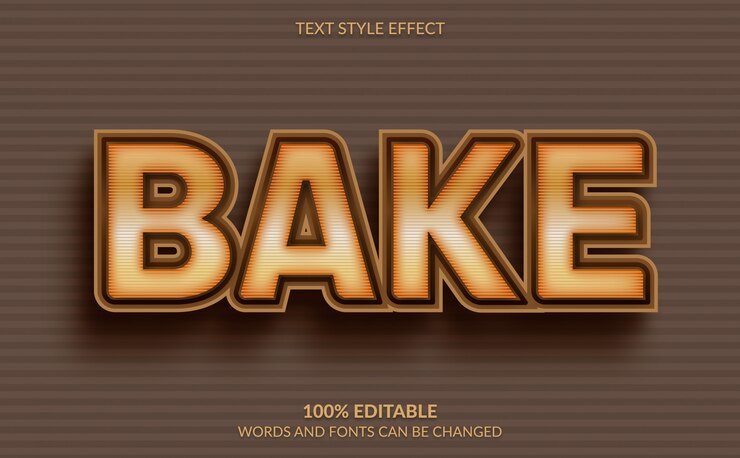 Vector efecto de texto editable, estilo de texto de horneado