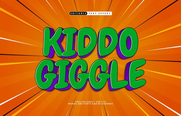 efecto de texto editable con un estilo de texto infantil y feliz