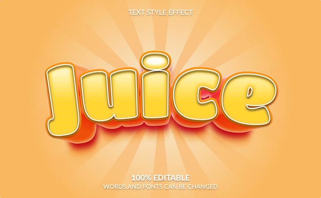 Vector efecto de texto editable, estilo de texto de jugo