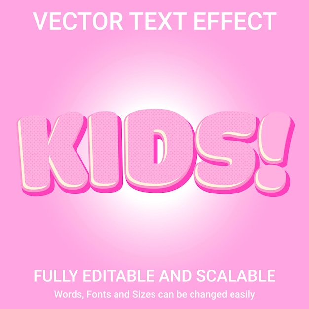 Efecto de texto editable: estilo de texto kids