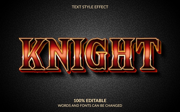 Efecto de texto editable, estilo de texto knight esport