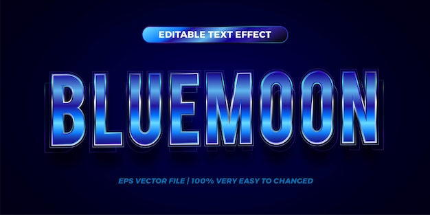 Efecto de texto editable: estilo de texto de luna azul