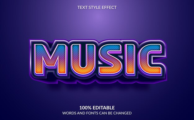 Efecto de texto editable, estilo de texto musical