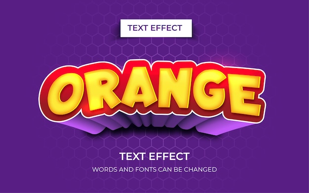 Efecto de texto editable de estilo de texto naranja