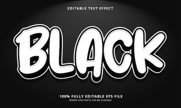 Vector efecto de texto editable de estilo de texto negro