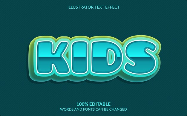 Efecto de texto editable, estilo de texto para niños