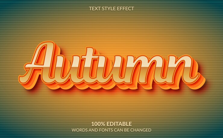 Vector efecto de texto editable, estilo de texto de otoño