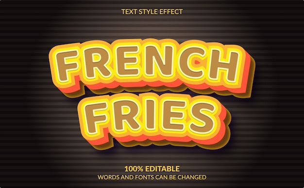 Efecto de texto editable, estilo de texto de papas fritas
