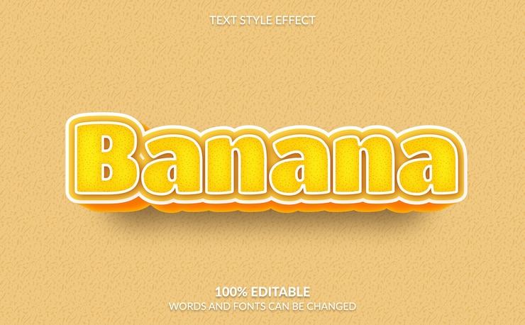 Vector efecto de texto editable estilo de texto de plátano