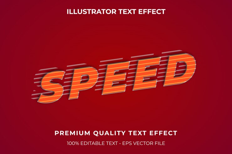 Vector efecto de texto editable: estilo de texto de sensación de velocidad premium