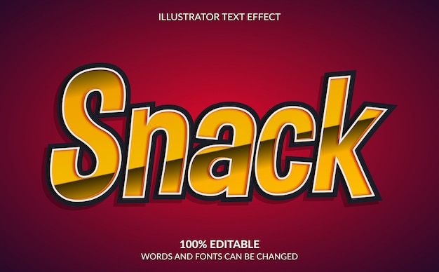 Efecto de texto editable, estilo de texto de snack