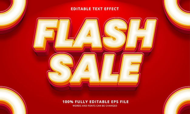 Efecto de texto editable de estilo de texto de venta flash