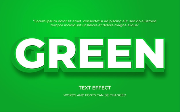 Efecto de texto editable de estilo de texto verde
