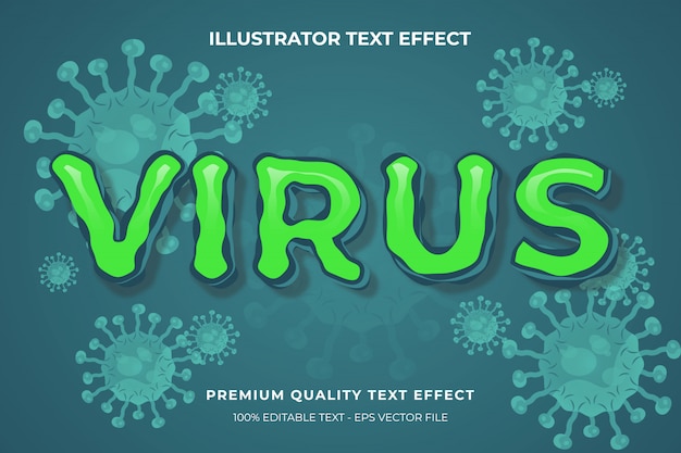 Vector efecto de texto editable - estilo de texto de virus premium