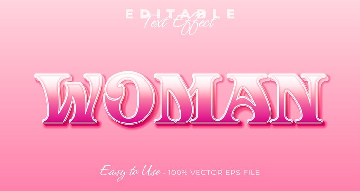 Vector efecto de texto editable con estilo de tipografía femenina