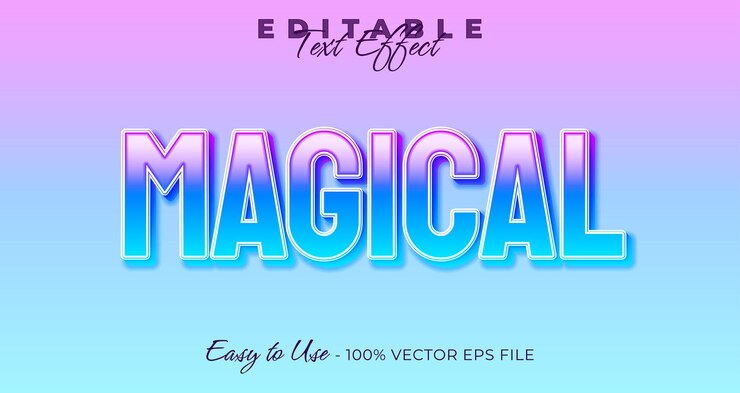 Vector efecto de texto editable con estilo de tipografía mágica