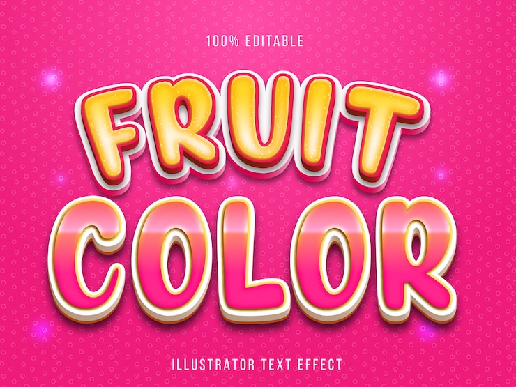 Vector efecto de texto editable: estilo de título de fruta lindo