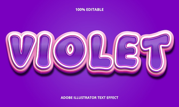 Efecto de texto editable: estilo de título violeta