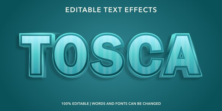 Vector efecto de texto editable estilo tosca 3d