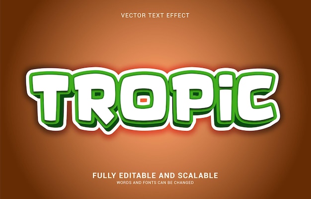 Efecto de texto editable El estilo trópico se puede usar para hacer Título