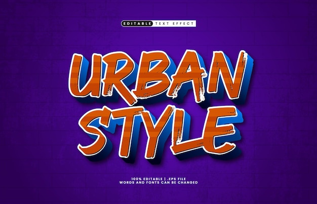 efecto de texto editable de estilo urbano con un estilo de texto de calle y arte