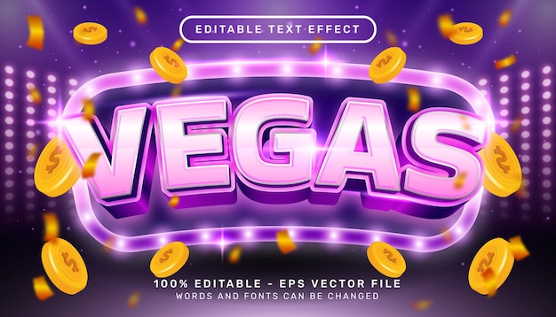 Efecto de texto editable estilo vegas 3d